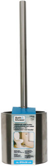 Wc/toiletborstel met houder cilinder rond 37 cm van RVS
