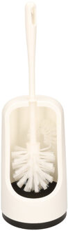 WC Toiletborstel met stevige houder - en randreiniger - wit - 42cm - plastic - badkamer en toilet