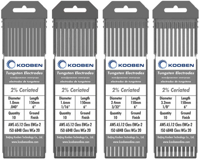 WC20 Tungsten Electrodes 1.0 1.6 2.4 3.2mm Grey Tig Welding Tungsten Electrodes