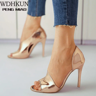 WDHKUN 2020 New Ladies Summer Leopard Sandals Fashion Solid Color Casual Open Toe Super High Heel Fish Head Pumps