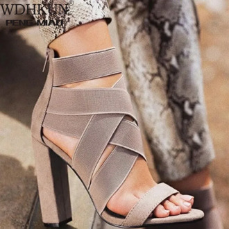 WDHKUN 2020 New Style Fashion Ladies Summer Sexy High Heel Party Shoes Ladies Open Toe Thick With Women's High Heels Sandal