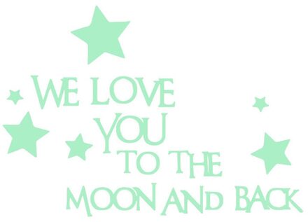 We Liefde U Aan De Maan En Terug 3d Ster Kamer Decoratie Glow In The Dark Lichtgevende Muurstickers Papel de Pared Para Cuarto