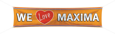 We love Maxima spandoek 180x40 cm - Feestbanieren Oranje