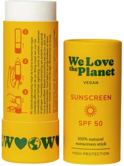 We Love the Planet Natuurlijke zonnebrand stick SPF 50 - 40 gram