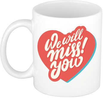 We will miss you cadeau mok / beker wit - afscheid / pensioen - feest mokken Multikleur
