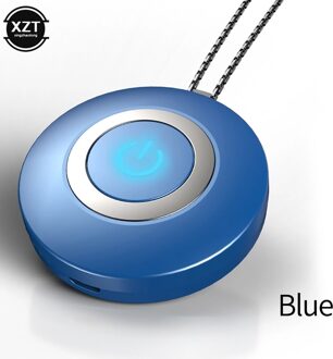 Wearable Auto Luchtreiniger Ketting Mini Draagbare Usb Luchtreiniger Negatieve Ionen Generator Lage Noise Luchtverfrisser blauw