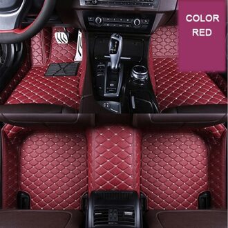Wearable Fiber Lederen Auto Interieur Vloermatten Voor Grote Muur Haval F7 F7X Accessoires Tapijt Mat rood