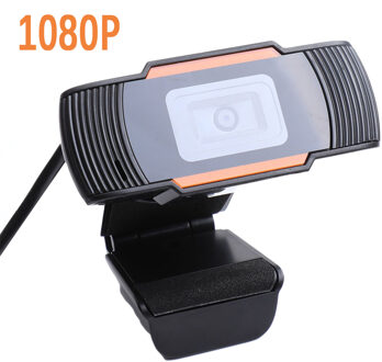 Web Camera Met Microfoon Hd Webcam 1080 P Usb Camera 110 Graden Draaibaar 2.0 Video-opname Voor Pc Computer 1080P oranje