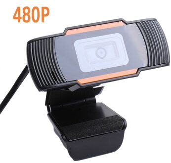 Web Camera Met Microfoon Hd Webcam 1080 P Usb Camera 110 Graden Draaibaar 2.0 Video-opname Voor Pc Computer 480P oranje