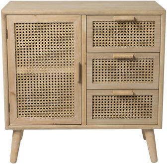 Webbing Java kast met 1 deur en 3 laden - 75x74.5x35 cm