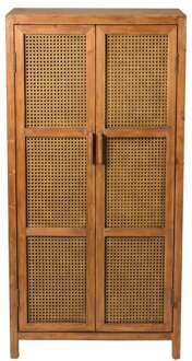 Webbing kast Bandung hoog - bruin - 140x70x40 cm