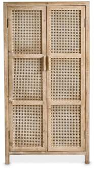 Webbing kast Bandung hoog - naturel - 140x70x40 cm