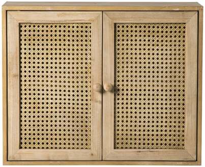 Webbing wandkast Bandung - naturel - 48.5x60x22 cm
