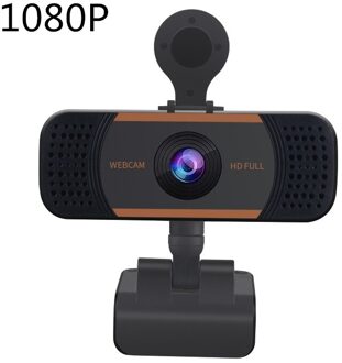 Webcam 4K Full Hd 1080P Web Camera Mini Webcams Cover Voor Pc Computer Laptop Video 720P Usb autofocus Web Camera Met Microfoon 1080P oranje