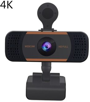 Webcam 4K Full Hd 1080P Web Camera Mini Webcams Cover Voor Pc Computer Laptop Video 720P Usb autofocus Web Camera Met Microfoon 4K oranje