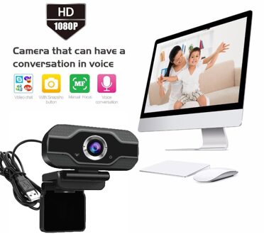 Webcam Full Hd 1080P Autofocus Web Camera 5 Megapixel Webcam Usb Computer Camera Met Microfoon Voor Videobellen