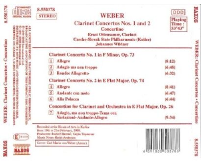 Weber: Clarinet Concertos no 1 & 2, Concertino / Ottensamer