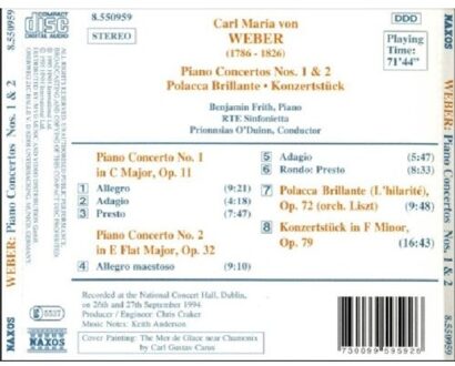 Weber: Piano Concertos nos 1 & 2, etc / Frith, O'Duinn
