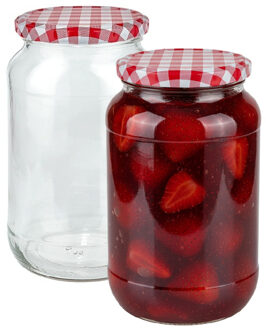 Weckpot - 8x stuks - 900 ml - inmaakpot met schroefdeksel - glas - D13 x H18 cm