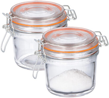 Weckpot/inmaakpot - 2x - 250 ml - glas - met beugelsluiting - luchtdicht