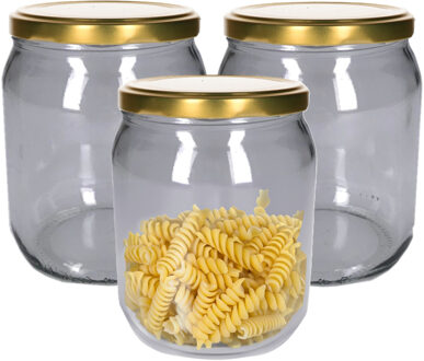 Weckpot/inmaakpot - 3x - 540 ml - glas - met schroefdeksel