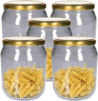 Weckpot/inmaakpot - 5x - 540 ml - glas - met schroefdeksel