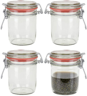 Weckpot/inmaakpot - 5x - glas - 300 ml - met beugelsluiting - transparant