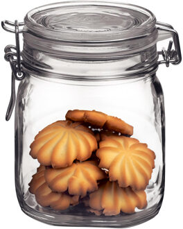 Weckpot/inmaakpot - 750 ML - glas - met beugelsluiting - luchtdicht - 10 x 13 cm - Weckpotten Transparant