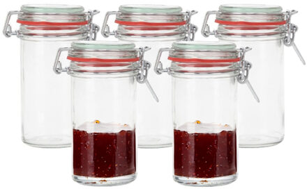 Weckpot/inmaakpot - 8x - glas - 250 ml - met beugelsluiting - transparant