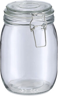 Weckpot/inmaakpot Alfie - 1L - glas - beugelsluiting - D11 x H17 cm - Weckpotten Transparant