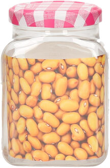 Weckpot/inmaakpot Classic - 375 ml - kunststof - draaideksel - roze - D7 x H11 cm