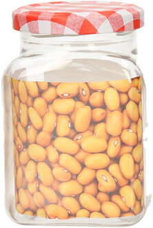 Weckpot/inmaakpot Classic - 400 ml - kunststof - draaideksel - rood - D7 x H11 cm