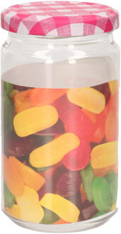 Weckpot/inmaakpot Classic - 450 ml - kunststof - draaideksel - rood - D7 x H13 cm