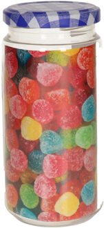 Weckpot/inmaakpot Classic - 550 ml - kunststof - draaideksel - blauw - D7 x H16 cm