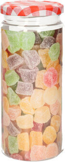 Weckpot/inmaakpot Classic - 650 ml - kunststof - draaideksel - rood - D7 x H18 cm