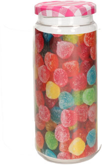 Weckpot/inmaakpot Classic - 650 ml - kunststof - draaideksel - roze - D7 x H18 cm