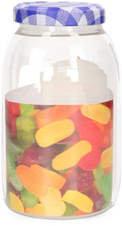 Weckpot/inmaakpot Classic - 750 ml - kunststof - draaideksel - blauw - D9 x H15 cm