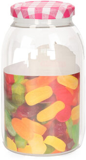 Weckpot/inmaakpot Classic - 750 ml - kunststof - draaideksel - roze - D9 x H15 cm