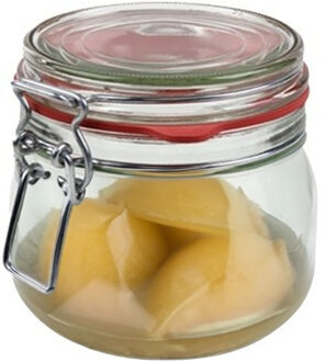 Weckpot/inmaakpot - glas - 500 ml - met beugelsluiting - transparant