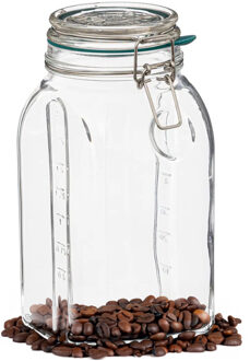 Weckpot/inmaakpot Jarro - 1,5L - glas - beugelsluiting - D15 x H20 cm - Weckpotten Transparant
