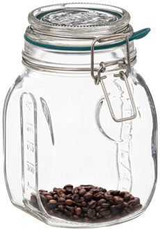 Weckpot/inmaakpot Jarro - 500 ml - glas - beugelsluiting - D11 x H14 cm - Weckpotten Transparant