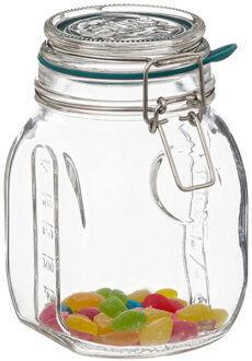 Weckpot/inmaakpot Jarro - 750 ml - glas - beugelsluiting - D12 x H16 cm - Weckpotten Transparant