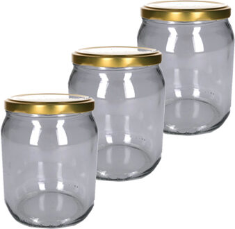 Weckpot/inmaakpot - Set van 12x stuks - 540 ml - glas - met schroefdeksel