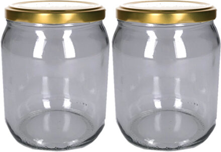Weckpot/inmaakpot - Set van 6x stuks - 540 ml - glas - met schroefdeksel
