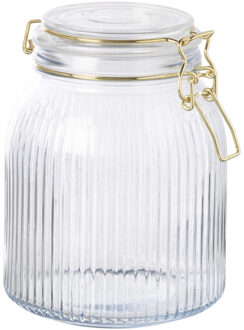 Weckpot ribbel met gouden deksel - 1.2 liter