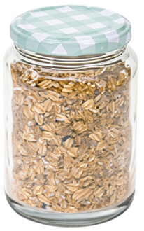 Weckpot/voorraadpotclassico - 500 ml - kunststof - draaideksel groen - D7 x H11 cm