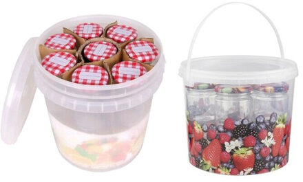 Weckpotjes - 2x set van emmer met 10 potjes - 210 ml - glas - weckpotten - jampotjes