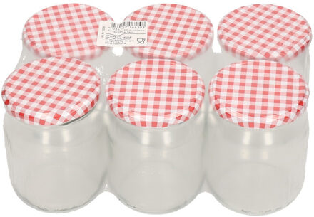 Weckpotten/inmaak potten - 6x - glas - 540 ml - schroefdeksel - Weckpotten Transparant