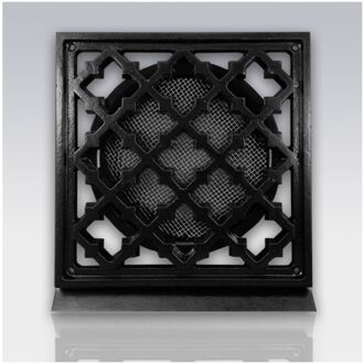 Weckx Deurrooster Retro Vierkant Aansluiting 10 cm - Zwart (20801100zw)