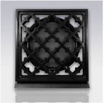 Weckx Deurrooster Weckx Retro Vierkant Aansluiting 10 cm Zwart